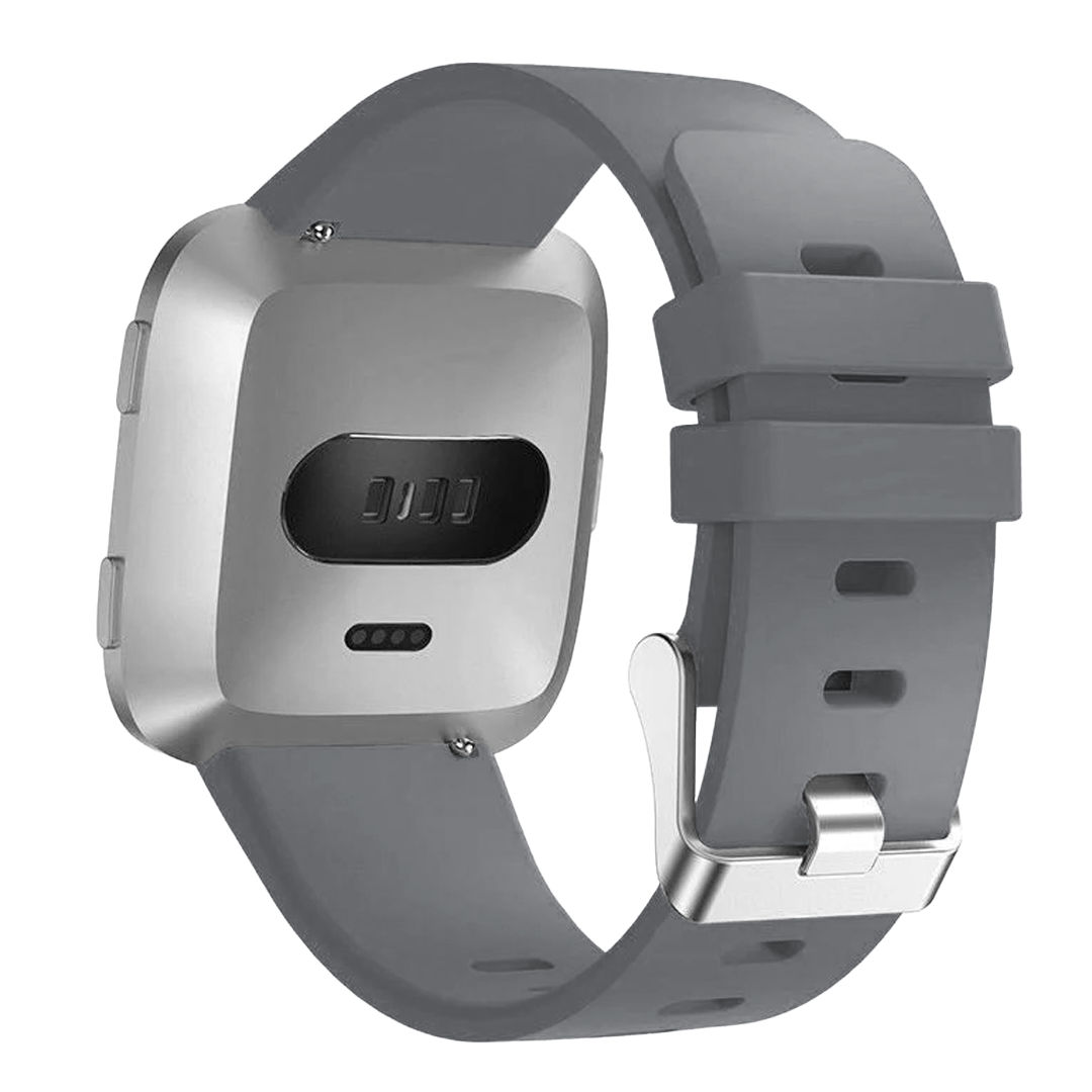 Gråt silikoneudskiftningsrem med spænde til Fitbit Versa/Versa 2