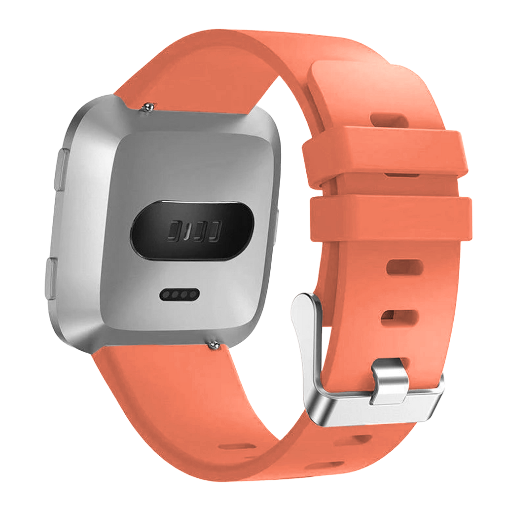 Náhradní grapefruitový silikonový řemínek kompatibilní s hodinkami Fitbit Versa a Versa 2