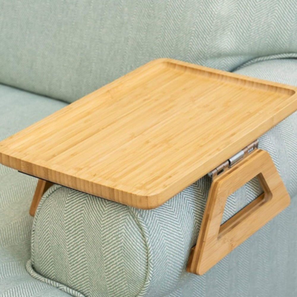 Bamboo Couch Armrest Tray with Clip-On Design | Ka-mostore