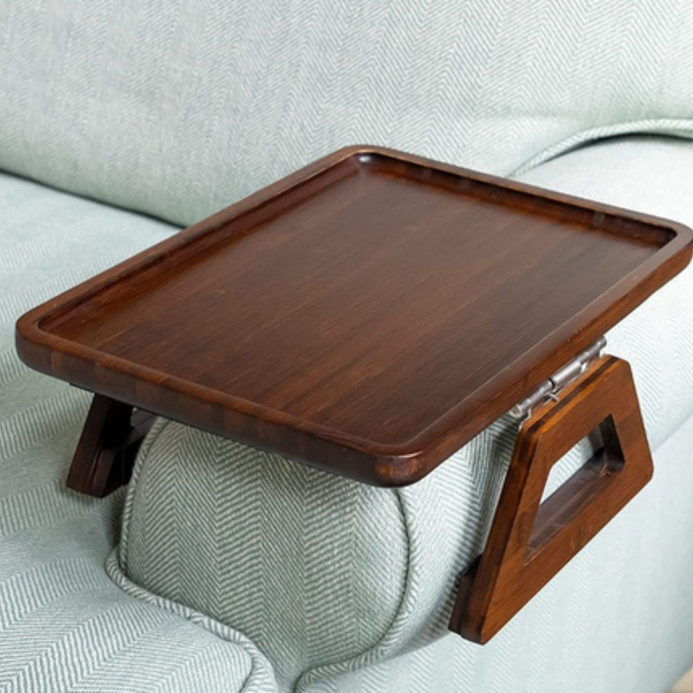 Bamboo Couch Armrest Tray with Clip-On Design | Ka-mostore