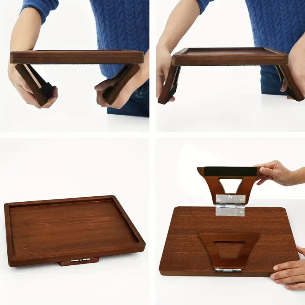 Bamboo Couch Armrest Tray with Clip-On Design | Ka-mostore
