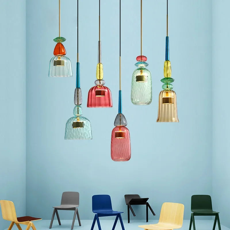 Lampada a sospensione regolabile in altezza dai colori vivaci | Ka-mostore