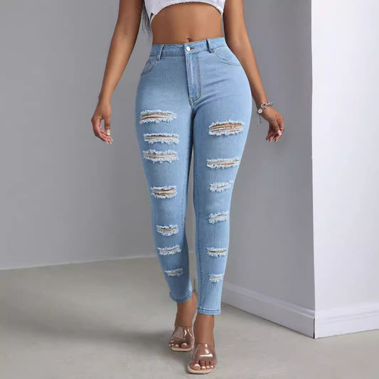 Pantalon en jean déchiré