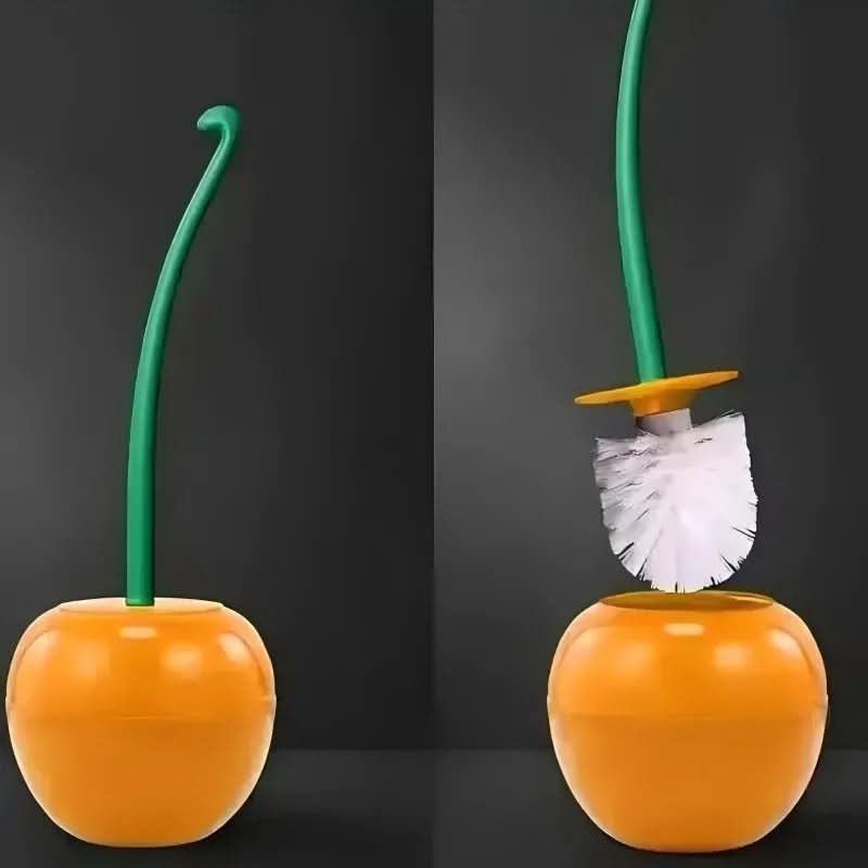 CHERRICLEAN toiletsæt med kirsebærformet toiletbørste og holder — legende design til rengøring af badeværelset