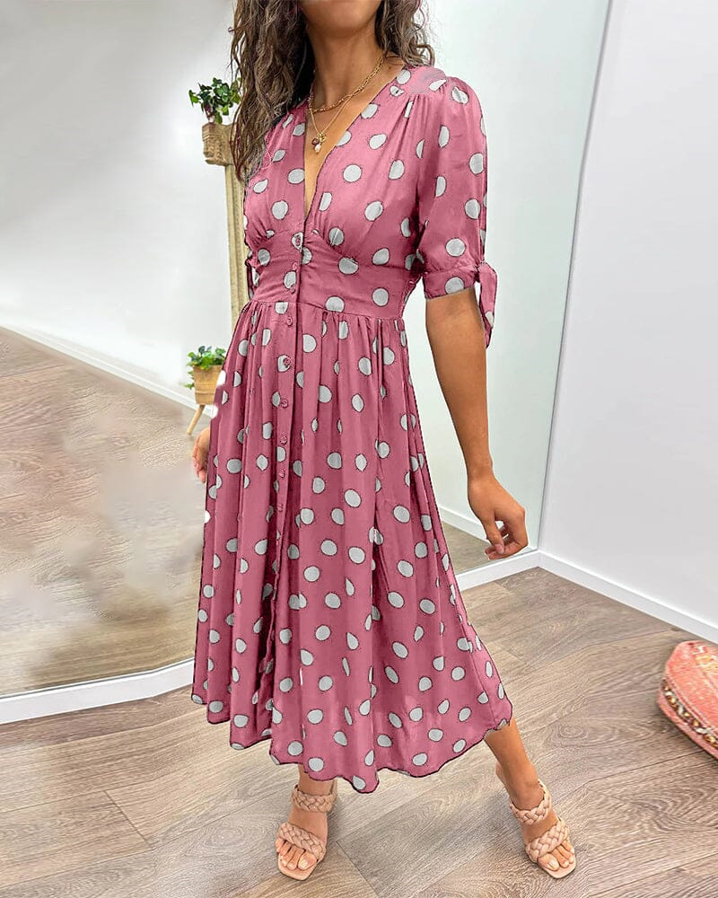 Alexandra – Elegant kjole med prikker | Ka-mostore