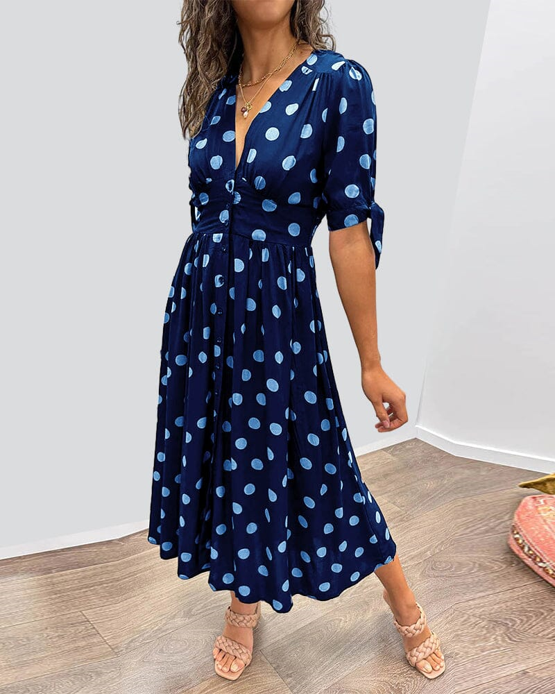 Alexandra – Elegant kjole med prikker | Ka-mostore