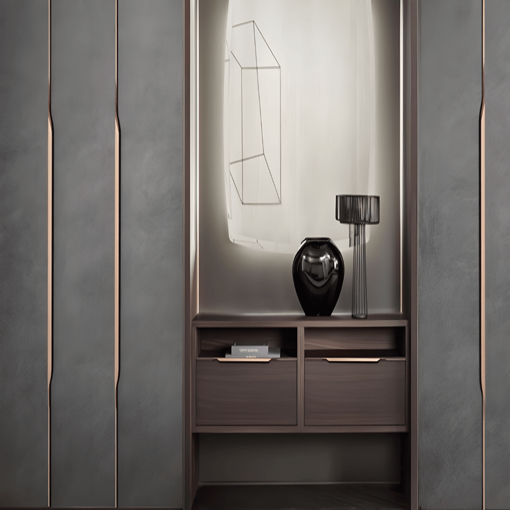 Corner Profile Cabinet With Anti-Fingerprint Finish And Hidden Handleless