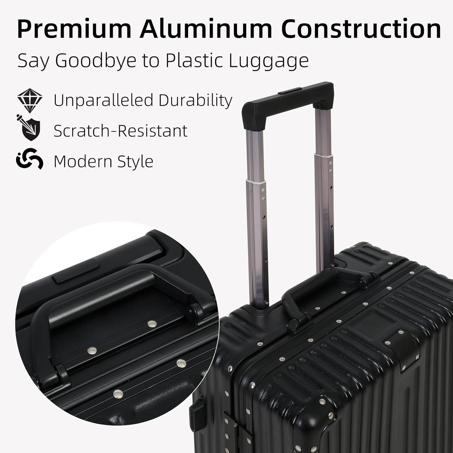 Equipaje de aluminio: cerradura TSA y ruedas giratorias silenciosas | Ka-mostore