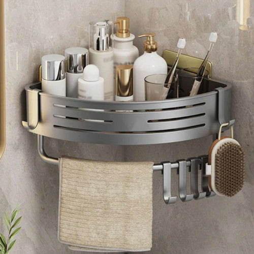Etajeră de colț din aluminiu pentru depozitare în duș | Ka-mostore