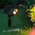 IP65 Aluminum Ground Garden Spotlight, 5W, Black, Solar or Wired, Adjustable