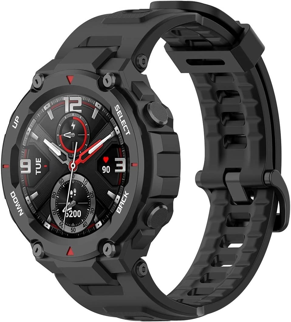 Amazfit T-Rex Pro Black Silicone Strap — Includes Screwdriver Set