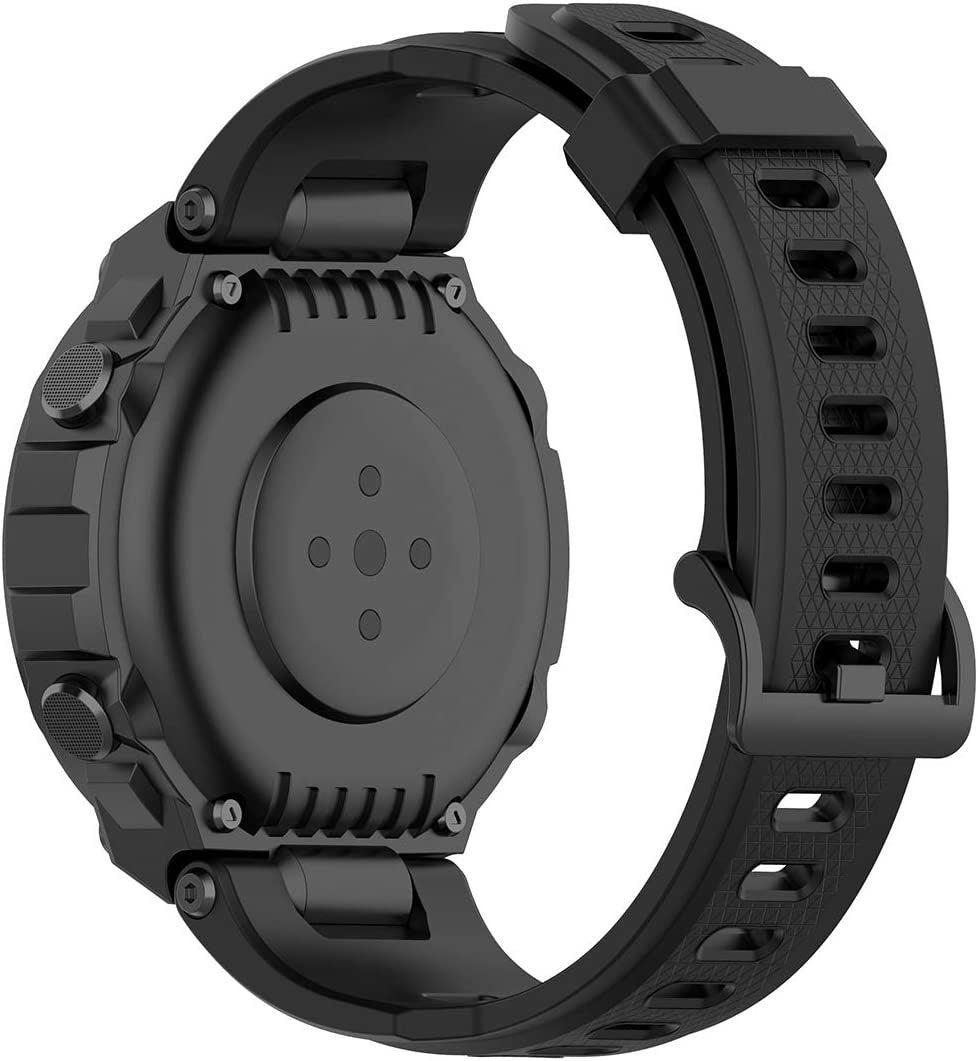 Amazfit T-Rex Pro Black Silicone Strap — Includes Screwdriver Set