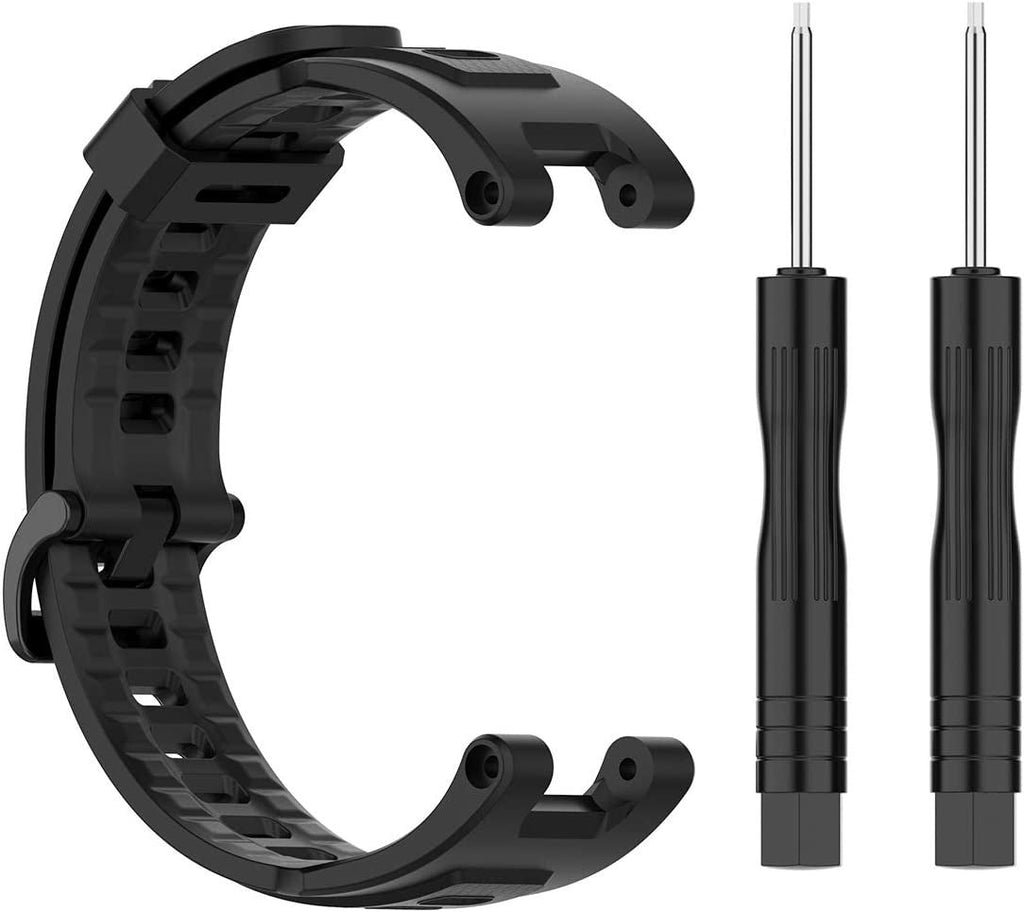 Amazfit T-Rex Pro Black Silicone Strap — Includes Screwdriver Set