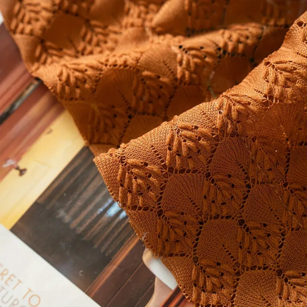 Boho Crochet Window Valance with Amber Hue | Ka-mostore