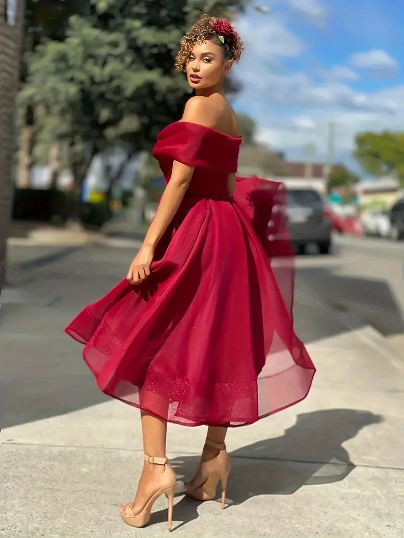 Anouk - Long Dress with Off-Shoulder Design, Flattering Cut | Ka-mostore