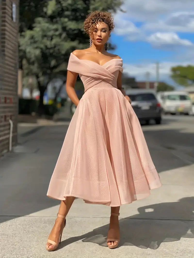 Anouk - Long Dress with Off-Shoulder Design, Flattering Cut | Ka-mostore