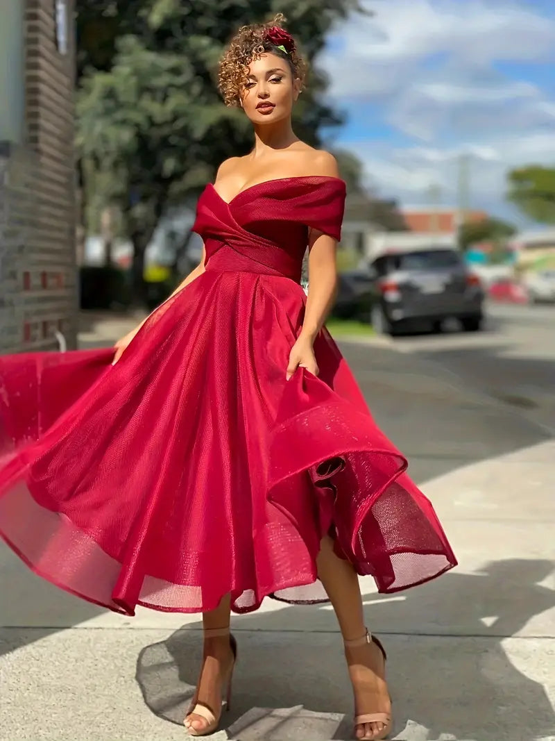 Anouk - Long Dress with Off-Shoulder Design, Flattering Cut | Ka-mostore