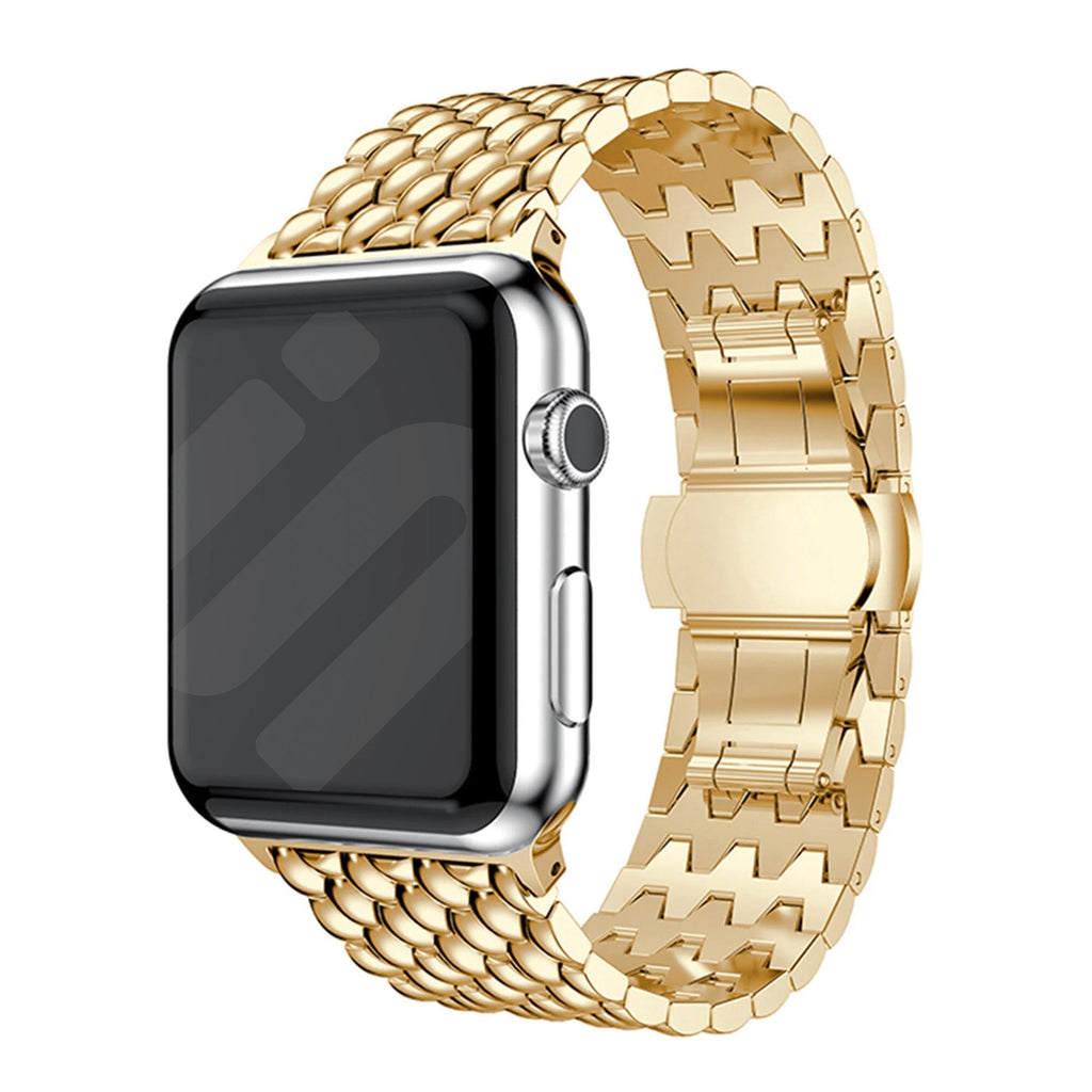 Apple Watch Dragon Steel Strap — Gold Dragon-Scale Links