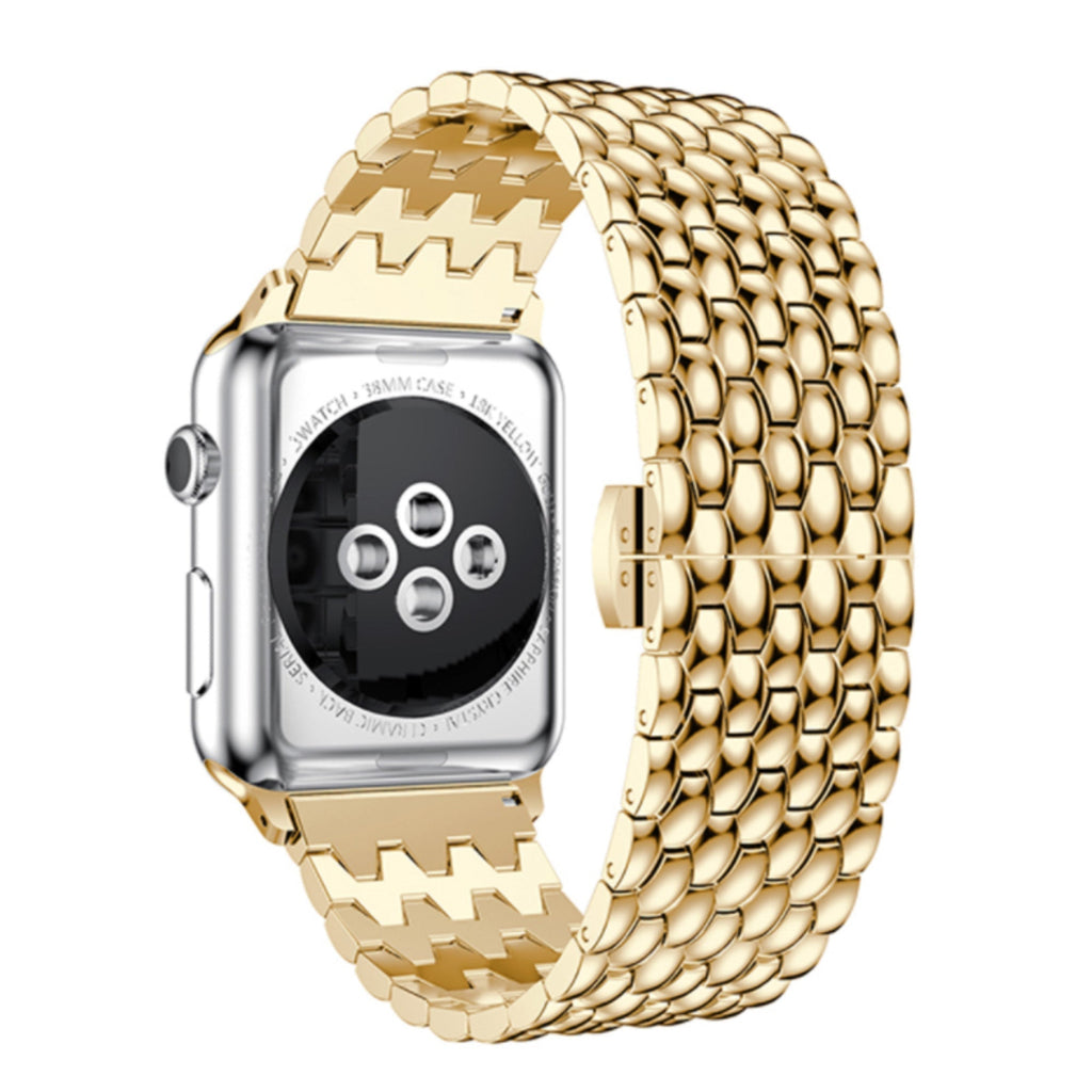 Apple Watch Dragon Steel Strap — Gold Dragon-Scale Links