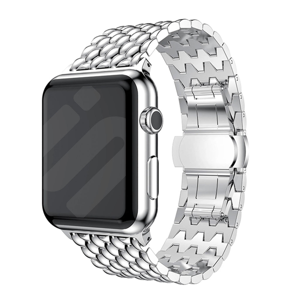 Steel Dragon Strap for Apple Watch in Silver Finish