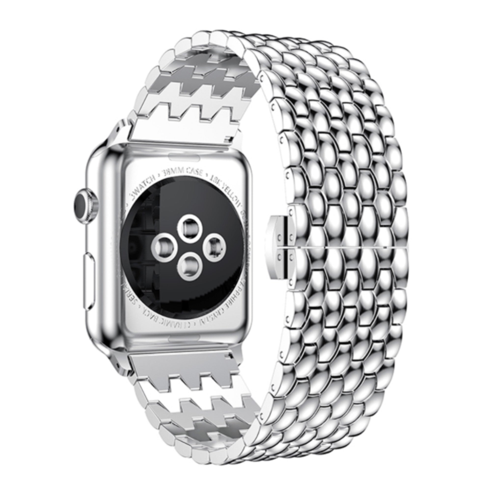 Steel Dragon Strap for Apple Watch in Silver Finish