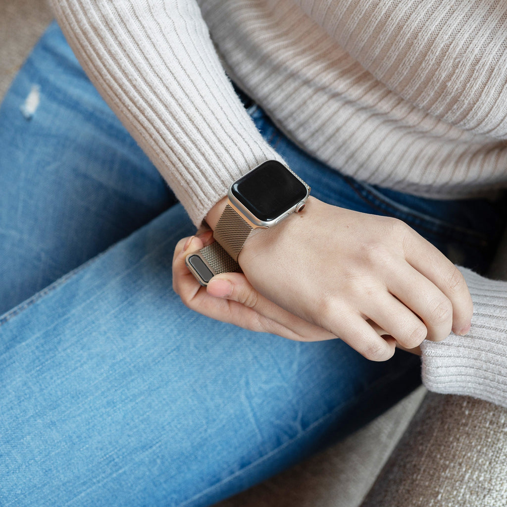 Milanesisk rem för Apple Watch — champagnefärgad finish