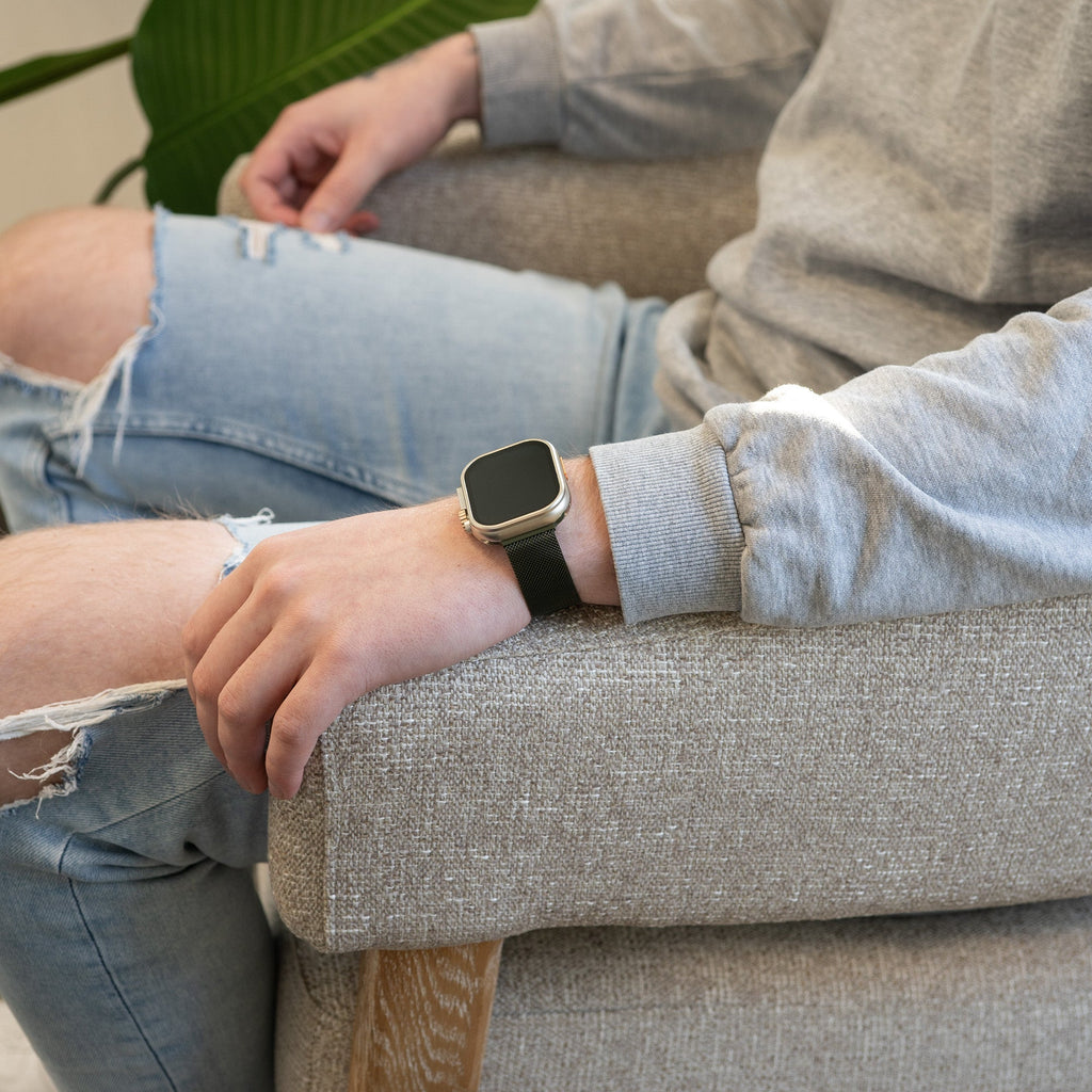 Milanese bandje voor Apple Watch — donkergroene editie