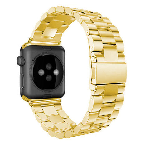 Bracelet doré en acier inoxydable pour Apple Watch — fermoir pliant robuste