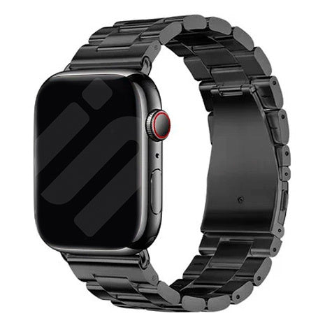 Black Stainless Steel Apple Watch Strap — Folding Clasp