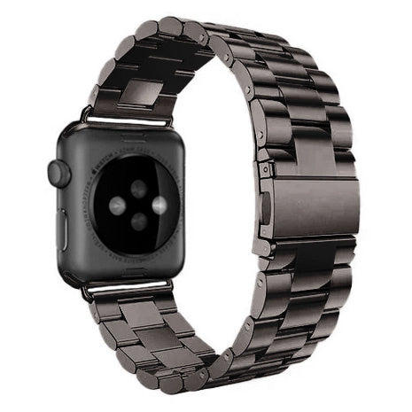 Black Stainless Steel Apple Watch Strap — Folding Clasp