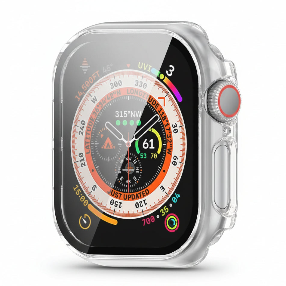 Průhledné pevné pouzdro pro Apple Watch — přední skleněný kryt