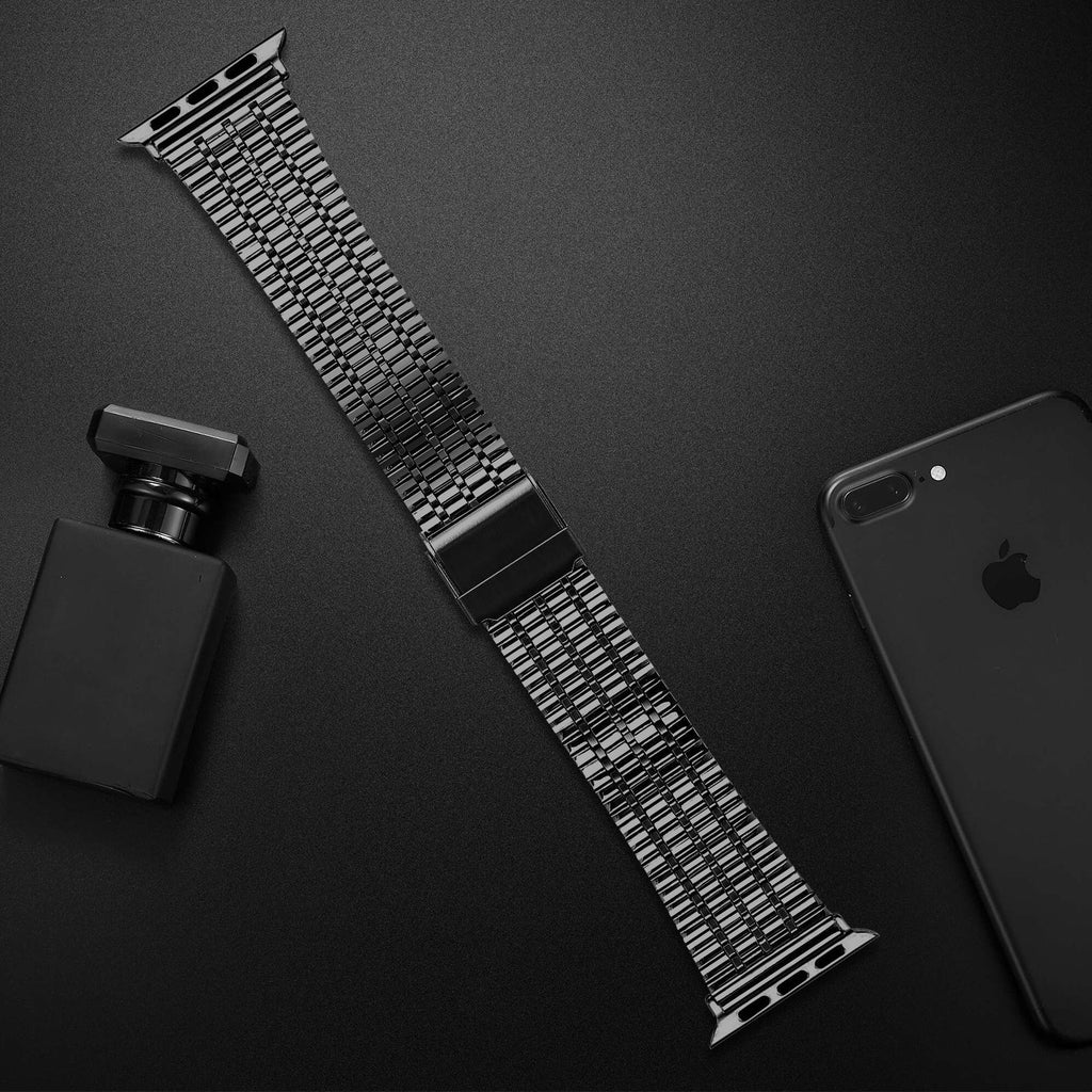 Apple Watch Armband aus schwarzem Edelstahl — feines Stahlarmband