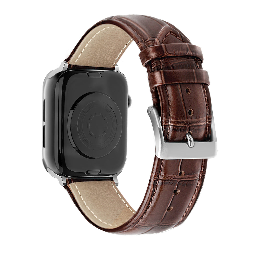 Apple Watch Brown Crocodile Grain Leather Strap