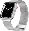 سوار Apple Watch ميلانيزي بلمسة فضية وإغلاق بإبزيم آمن