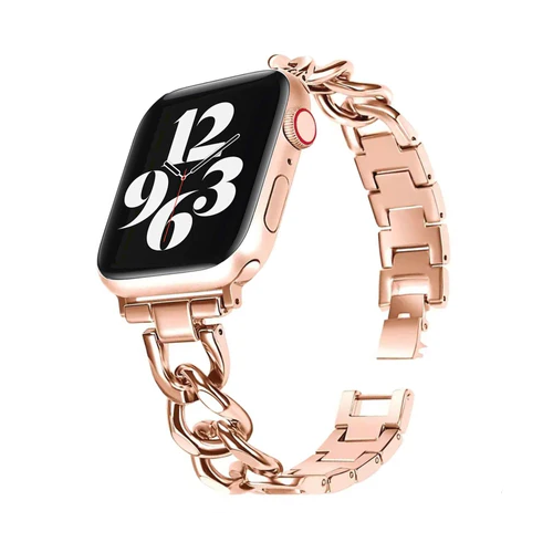 Řemínek z nerezové oceli v růžově zlaté barvě pro Apple Watch