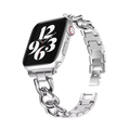 سوار سلسلة فولاذية فضية لساعة Apple Watch — تصميم بوصلات متشابكة