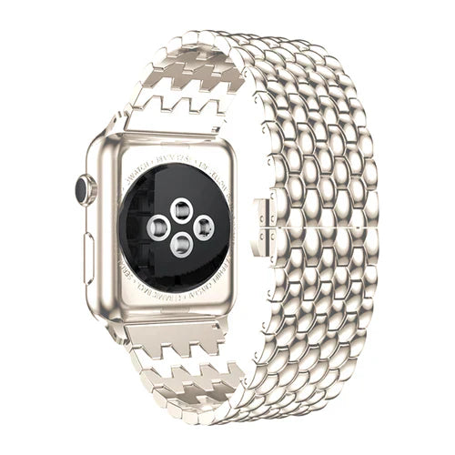 Apple Watch Dragon Steel Strap — Starlight Finish, Butterfly Clasp