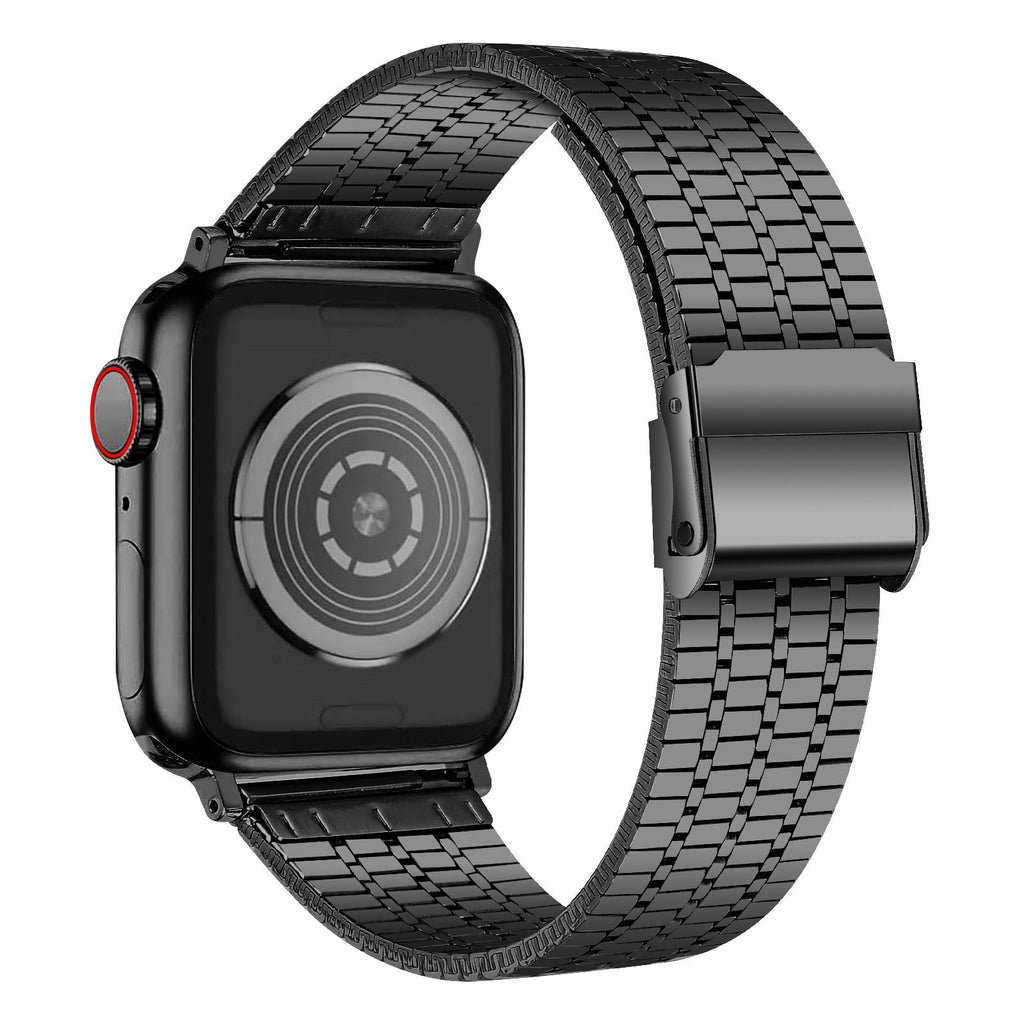 Apple Watch Armband aus schwarzem Edelstahl — feines Stahlarmband