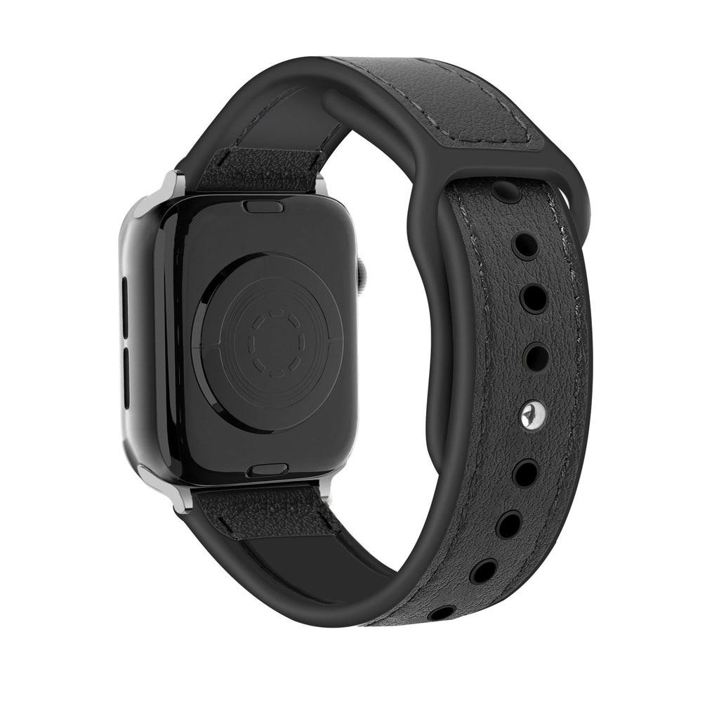 Apple-Watch-Hybrid-Lederarmband – schwarzer Ersatz strap