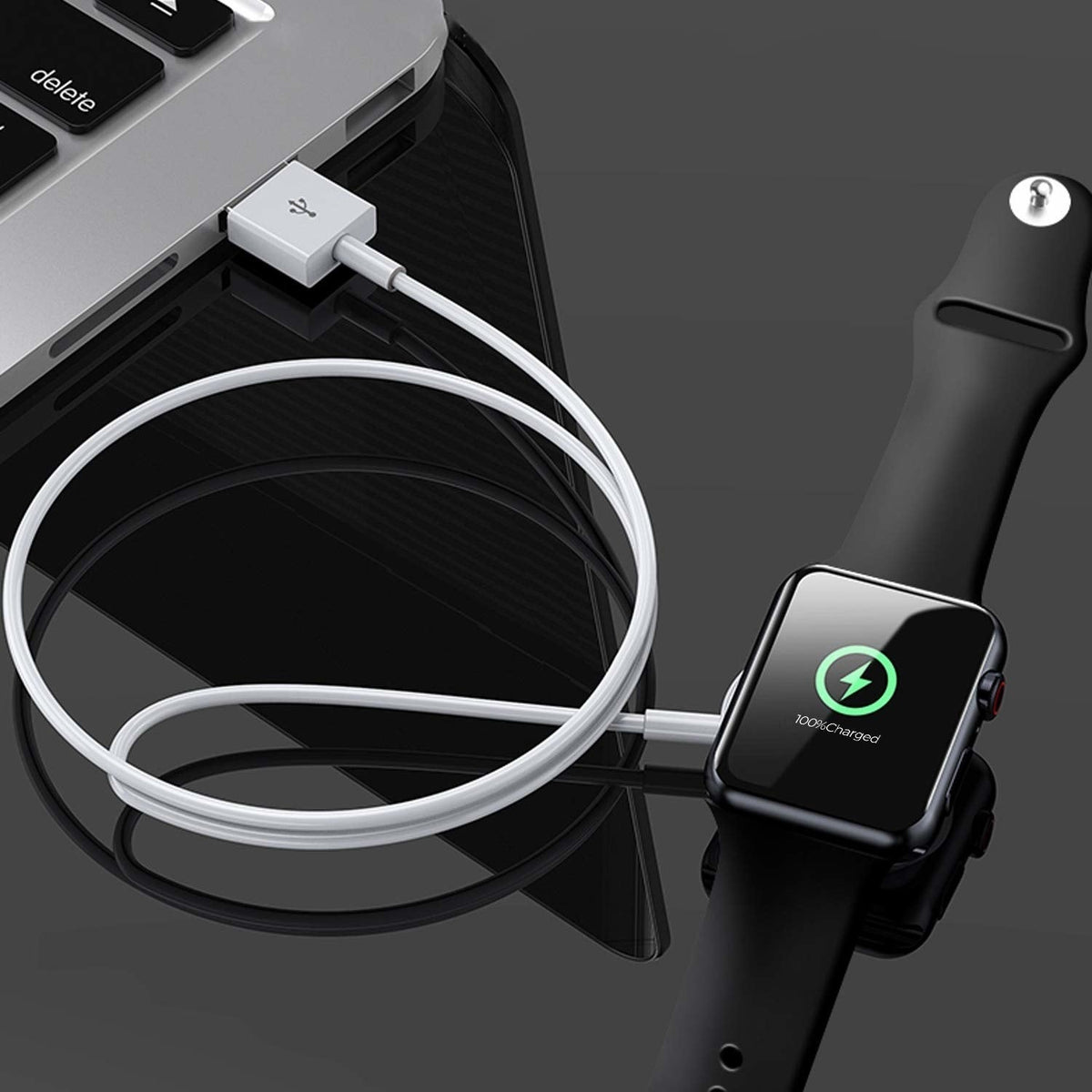 Apple Watch USB Charging Cable — Compact USB Power Cord for Standard Ports