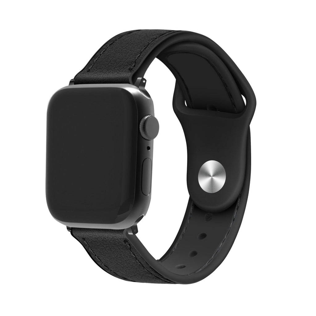 Apple-Watch-Hybrid-Lederarmband – schwarzer Ersatz strap