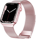 רצועה מילאנזית ורודה־ורדרדה לשעון Apple Watch — סגירה מאובטחת באבזם