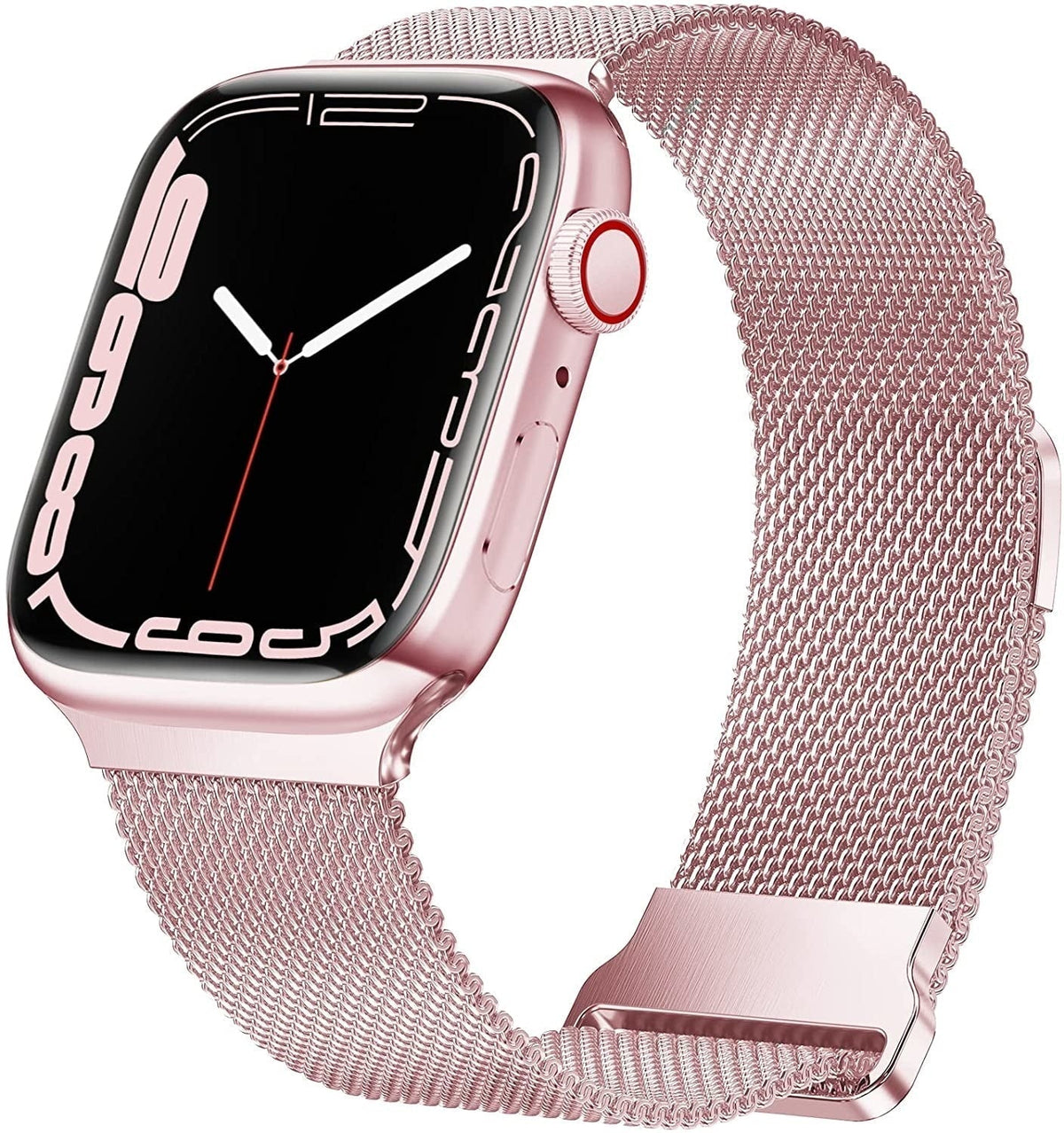 רצועה מילאנזית ורודה־ורדרדה לשעון Apple Watch — סגירה מאובטחת באבזם