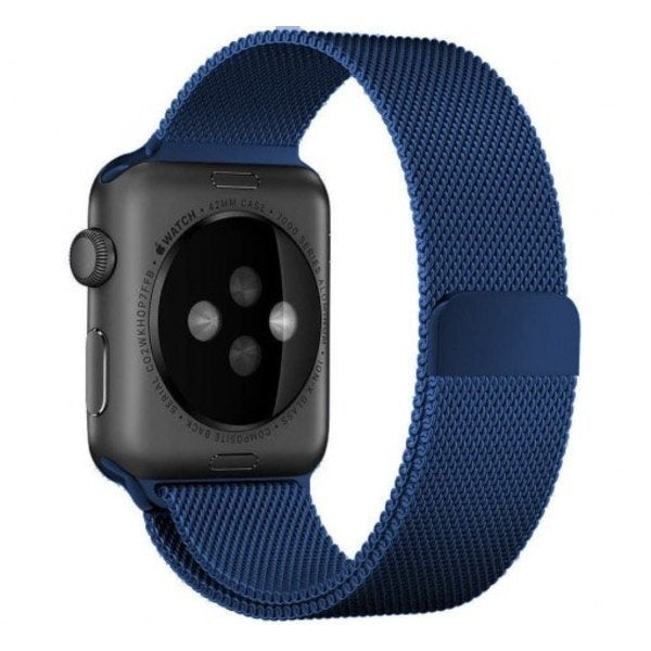 Cinturino milanese blu per Apple Watch — design ispirato all'Italia