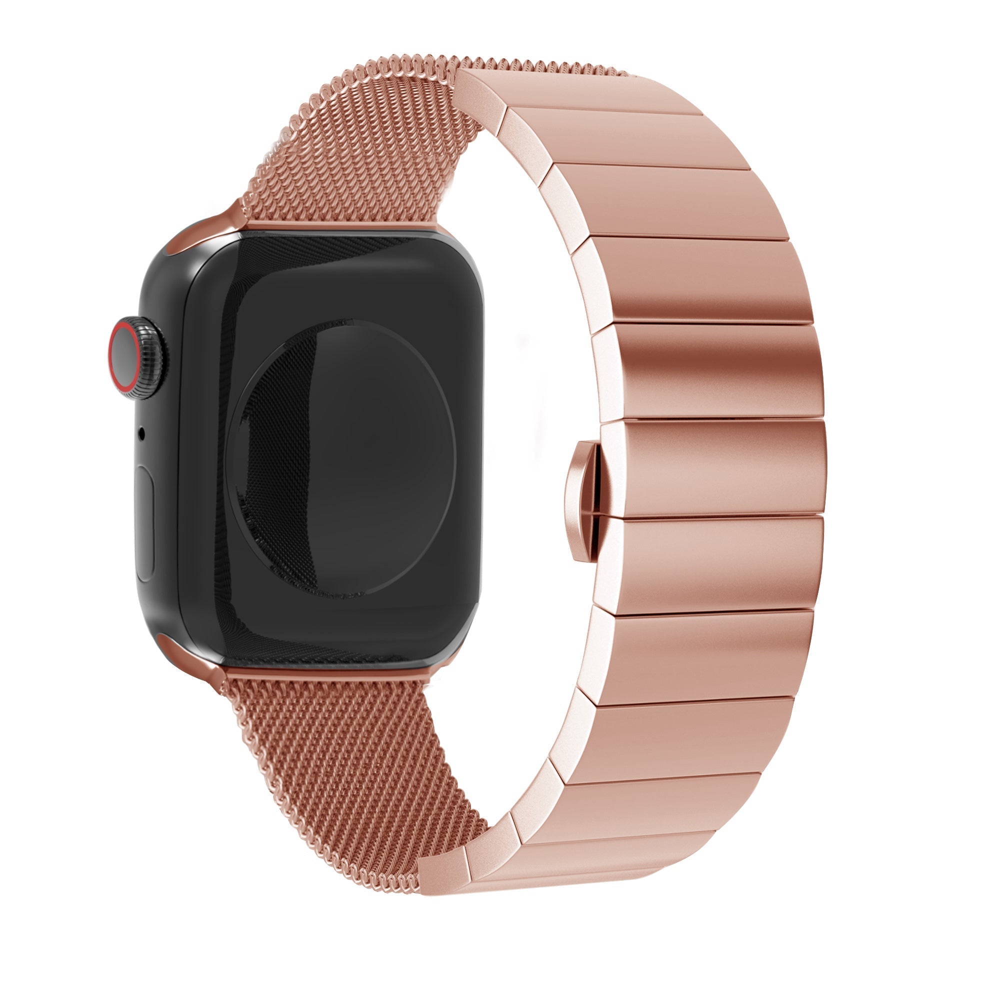 Correa milanesa de acero para Apple Watch — Acabado metálico en oro rosa