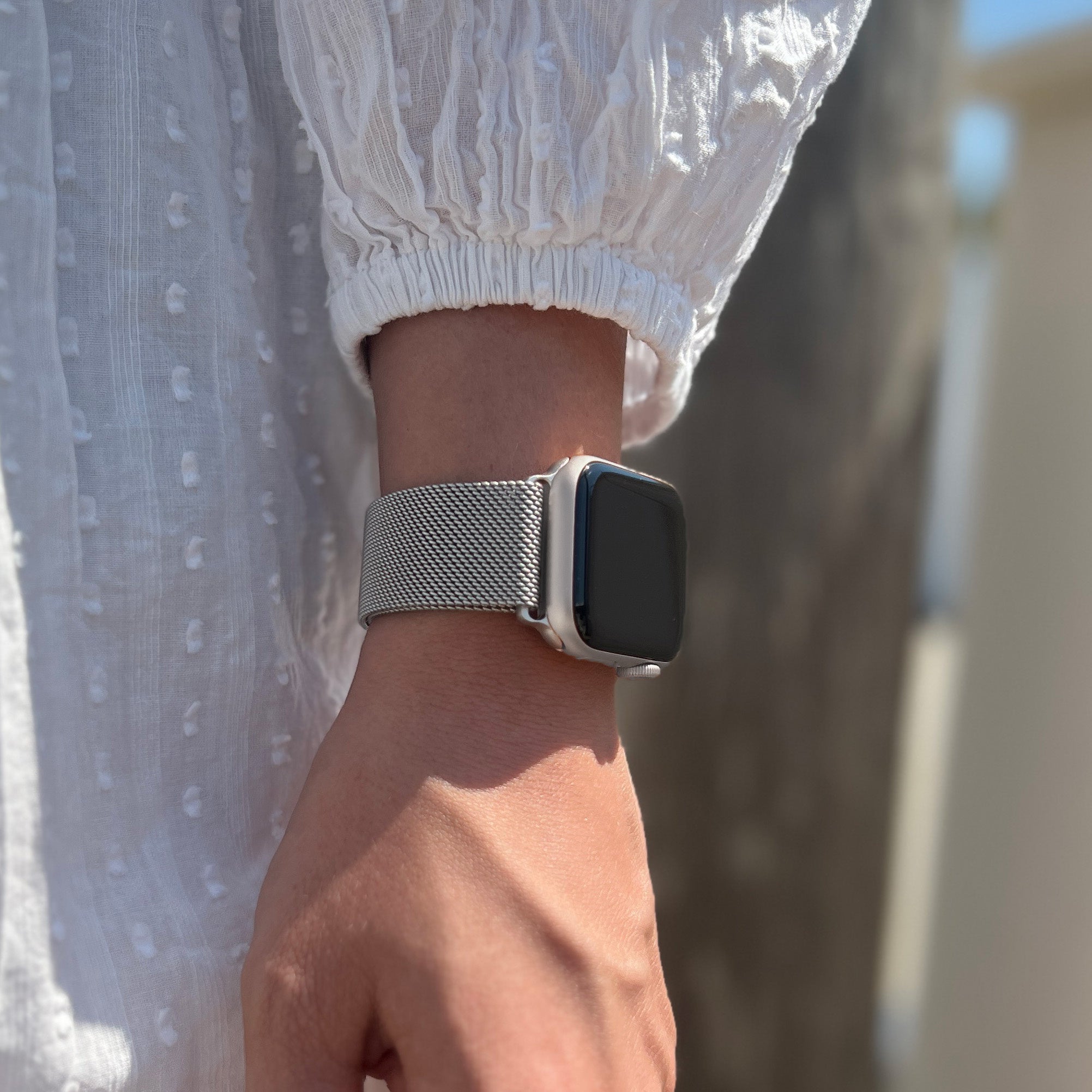Zilverkleurig Milanese vervangend bandje voor Fitbit Versa en Versa 2
