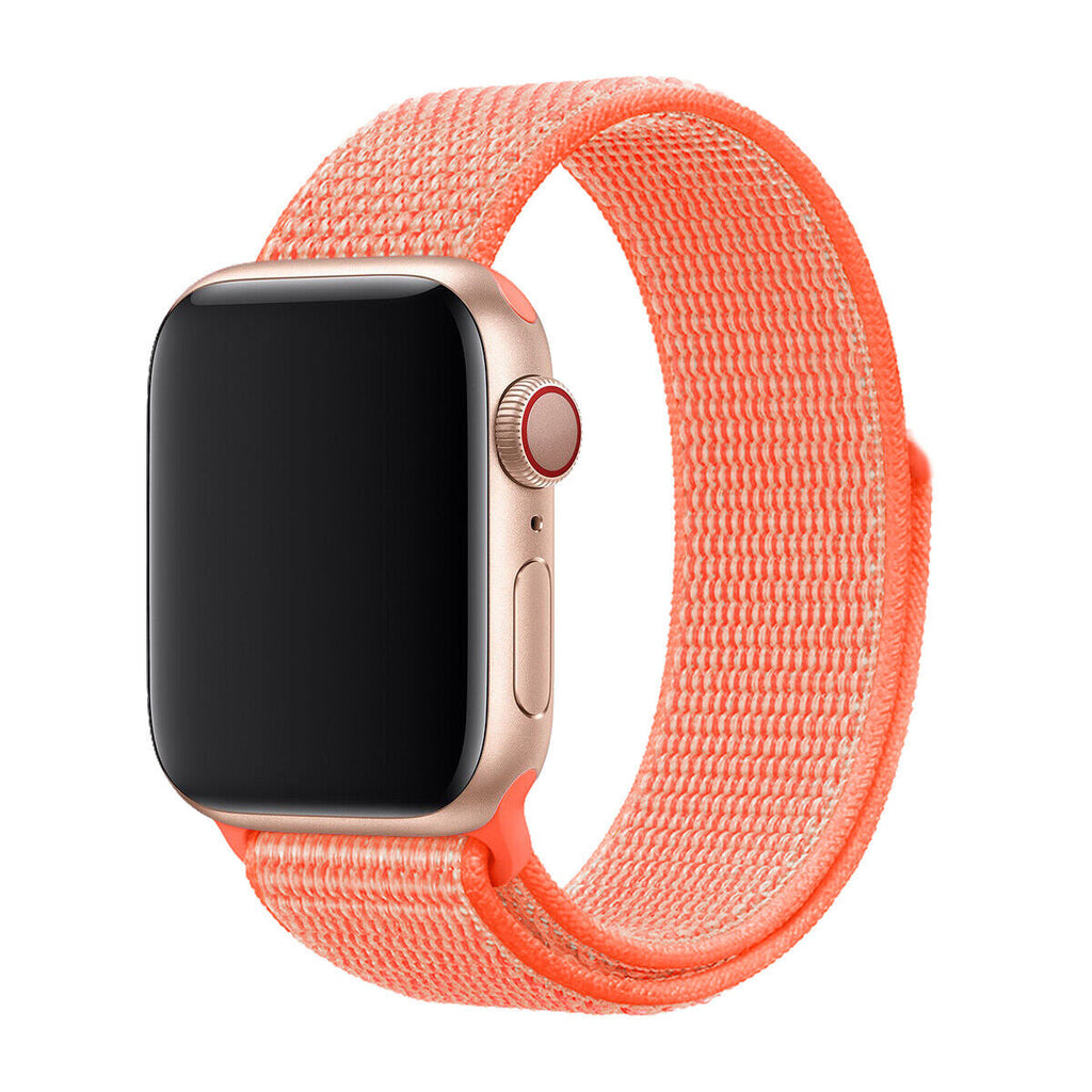 Orangefärgat vävt nylonarmband för Apple Watch