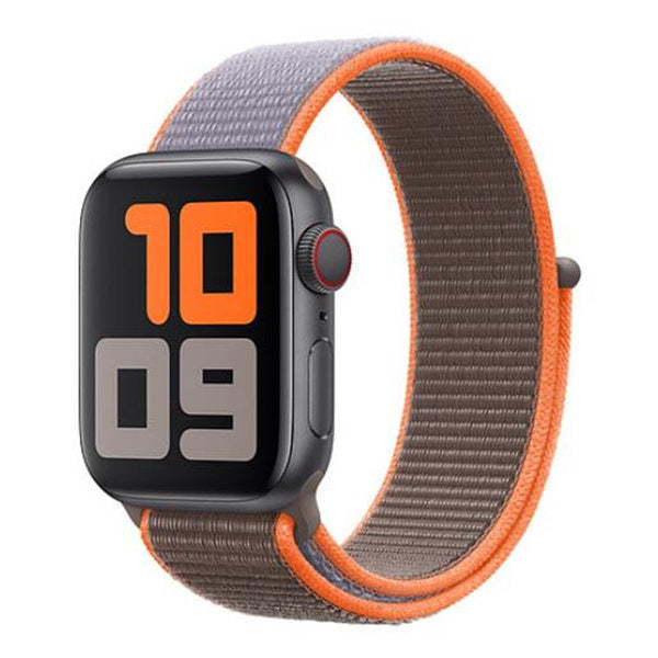 Apple Watch Nylon Wrist Strap — Brown and Orange Weave