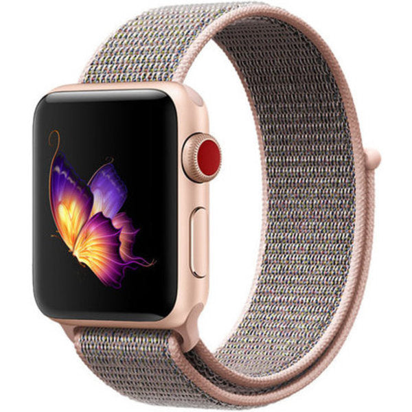 Měkký růžový nylonový řemínek pro Apple Watch