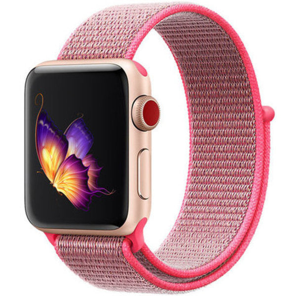 Pink Woven Nylon Strap for Apple Watch